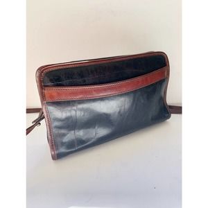 Brahmin Vintage Black Leather Crossbody Shoulder Bag Pre-Owned